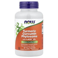 NOW Foods, фитосомы куркумина из куркумы с Meriva, 60 вегетарианских капсул