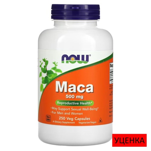 NOW Foods, мака, 500 мг, 250 растительных капсул