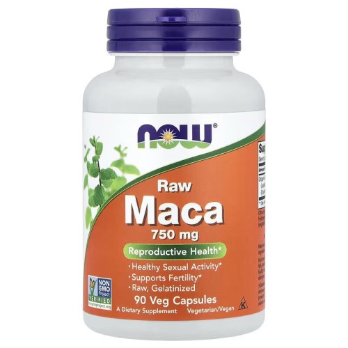 NOW Foods, Мака, необработанная, 750 мг, 90 растительных капсул