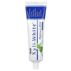 NOW Foods, Solutions, Xyli-White, гелевая зубная паста с пищевой содой, без фторида, платиновая мята, 181 г (6,4 унции)