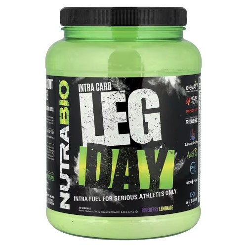 NutraBio, Intra Carb Leg Day, черничный лимонад, 947 г (2,09 фунта)