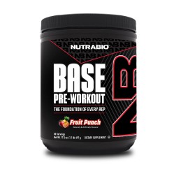 NutraBio, Base Pre-Workout, Предтренировочный комплекс, вкус фруктовый пунш, 497 г (30 порций)