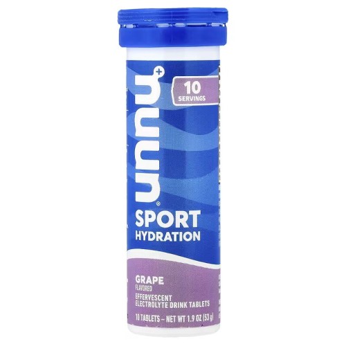 Nuun, Sport Hydration, напиток с шипучим электролитом, виноград, 10 таблеток