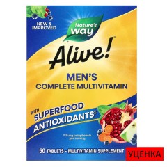 Nature's Way, Alive !, мультивитаминный комплекс для мужчин, 50 таблеток