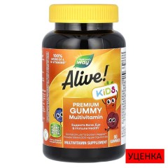 Nature's Way, Alive! детский комплекс мультивитаминов, вишня, апельсин, виноград, 90 жевательных таблеток