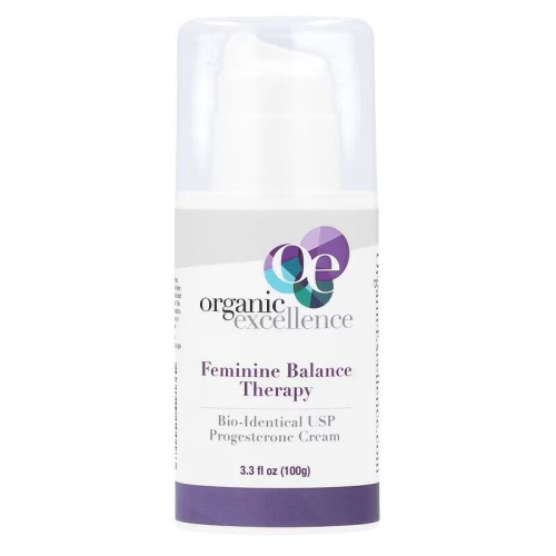 Organic Excellence, Feminine Balance Therapy, крем с биоидентичным прогестероном USP, 100 г