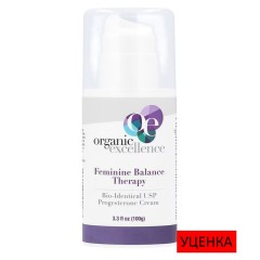 Organic Excellence, Feminine Balance Therapy, крем с биоидентичным прогестероном USP, 100 г