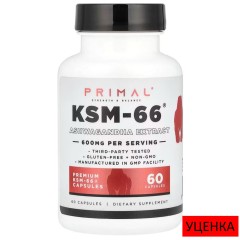 PrePrimal, KSM-66, экстракт ашваганды, 600 мг, 60 капсул