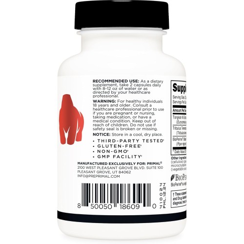 PrePrimal, Tongkat Ali, 1000 мг, 60 капсул (30 порций)