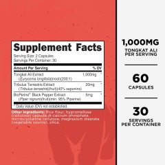 PrePrimal, Tongkat Ali, 1000 мг, 60 капсул (30 порций)