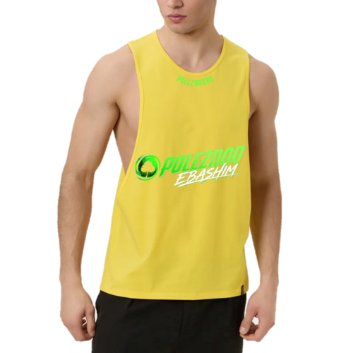 POLEZNOO, Мужская спортивная майка, желтая, размер XXL