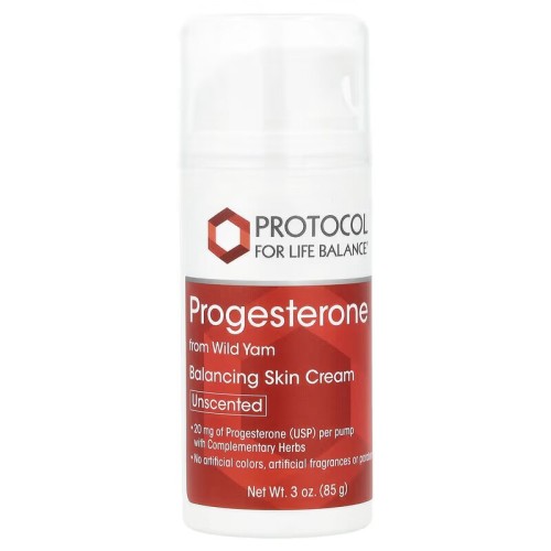 Protocol for Life Balance, Натуральный прогестерон, балансирующий крем для кожи без запаха, 85 г