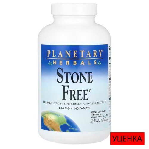 Planetary Herbals, Stone Free, для поддержки почек, печени и желчного пузыря, 180 таблеток (60 порций)
