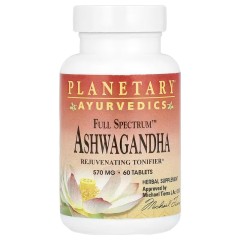 Planetary Herbals, Ayurvedics, Full Spectrum ™, ашваганда, 570 мг, 60 таблеток