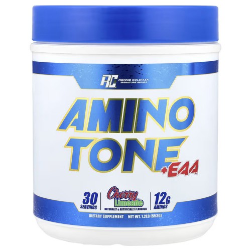 Ronnie Coleman, Signature Series, Amino Tone и EAA, Электролиты и гидратация с аминокислотами, вишневый лаймад, 553 г (30 порций)