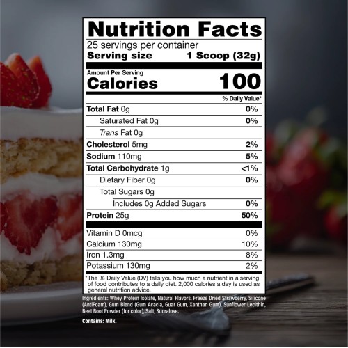Raw Nutrition, Bum, изолят сывороточного протеина, вкус клубничного кекса, 775 г, 25 порций