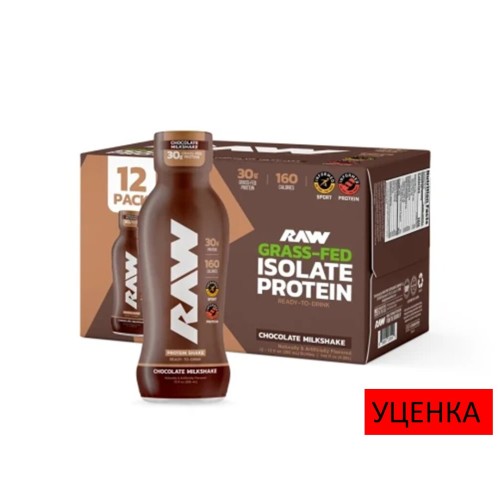 Raw Nutrition, жидкий изолят протеина, RTD, вкус шоколадный коктейль, 355 мл, (1 порция)
