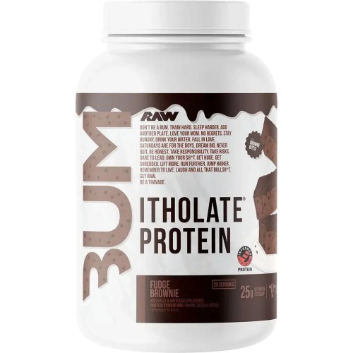 Raw Nutrition, Bum, изолят сывороточного протеина, вкус брауни с помадкой, 875 г, 25 порций