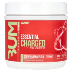 Raw Nutrition, Bum Essentials, Essential Charged, перед тренировкой, кислый арбуз, 418,75 г, (25 порций)