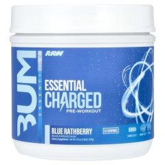 Raw Nutrition, Bum Essentials, Essential Charged,перед тренировкой, голубая малина, 400 г, 25 порций
