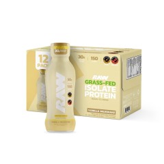 Raw Nutrition, жидкий изолят протеина, RTD, вкус ванильный коктейль, 355 мл, (1 порция)