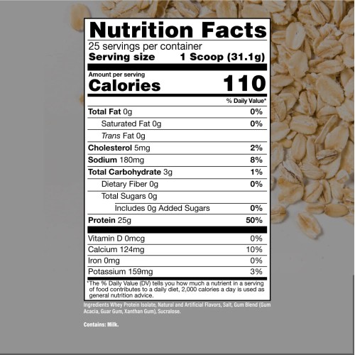 Raw Nutrition, Bum, изолят сывороточного протеина, вкус ванильного овсяного печенья, 825 г, 25 порций