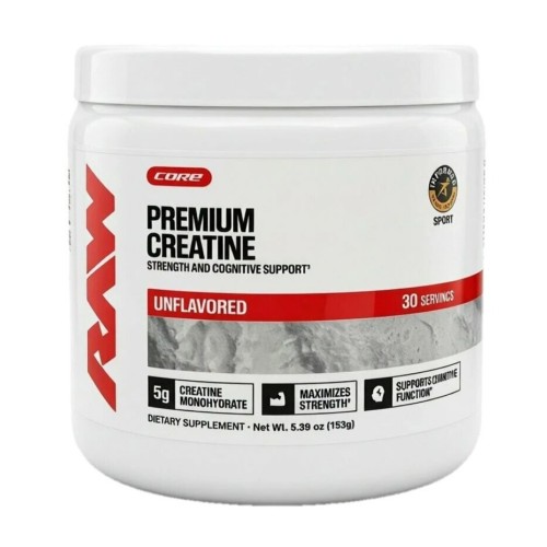 Raw Nutrition, Essentials, Моногидрат креатина, без добавок, 153 г (30 порций)