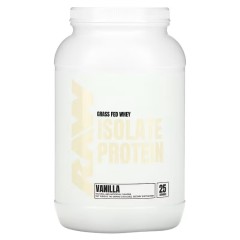 Raw Nutrition, изолят сывороточного протеина от коров травяного откорма, со вкусом ванили, 740 г (1,63 фунта)