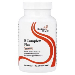 Seeking Health, комплекс витаминов группы B плюс, с холином, 100 капсул