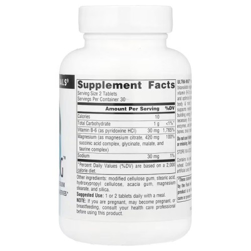 Source Naturals, Ultra-Mag, высокоэффективный биодоступный магний, 60 таблеток (30 порций)