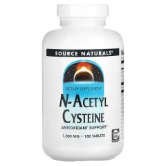 Source Naturals, N-ацетилцистеин, 1000 мг, 180 таблеток 