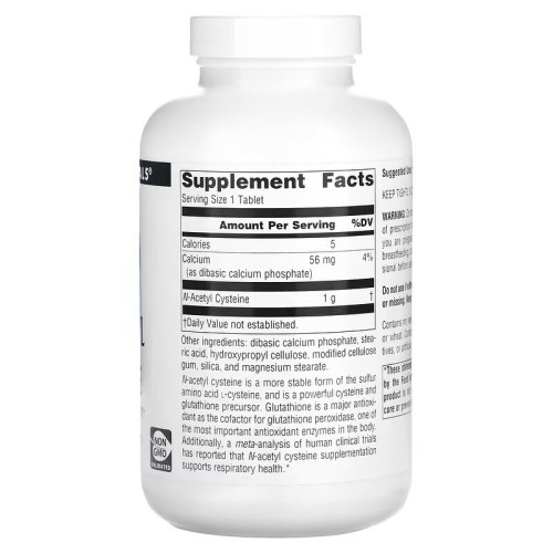 Source Naturals, N-ацетилцистеин, 1000 мг, 180 таблеток
