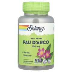Solaray, True Herbs, кора муравьиного дерева, 550 мг, 100 растительных капсул