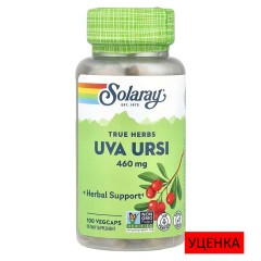 Solaray, толокнянка обыкновенная (Uva ursi), 460 мг, 100 вегетарианских капсул