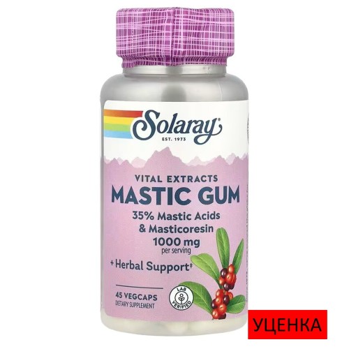Solaray, мастиковая смола, 1000 мг, 45 вегетарианских капсул (500 мг в 1 капсуле)