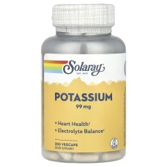 Solaray, калий, 99 мг, 200 растительных капсул VegCaps