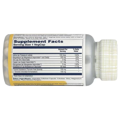 Solaray, сублимированные капсулы для щитовидной железы, 60 капсул