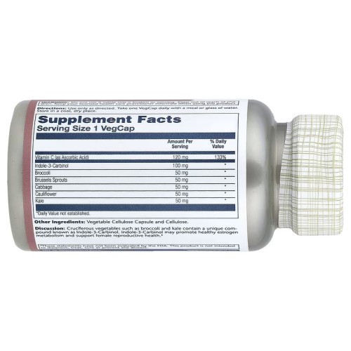 Solaray, индол-3-карбинол с крестоцветными овощами, 30 растительных капсул