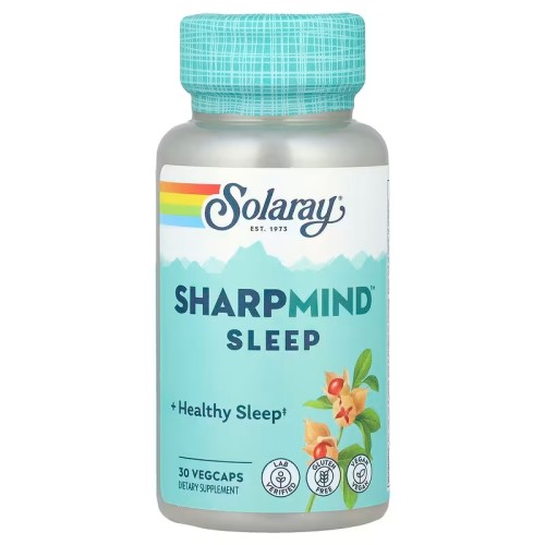 Solaray, SharpMind ™ Sleep, 30 растительных капсул (УЦЕНКА! Срок годности: 08/25)