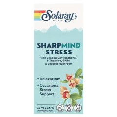 Solaray, SharpMind ™ Stress, 30 вегетарианских капсул (УЦЕНКА! Срок годности: 08/25)