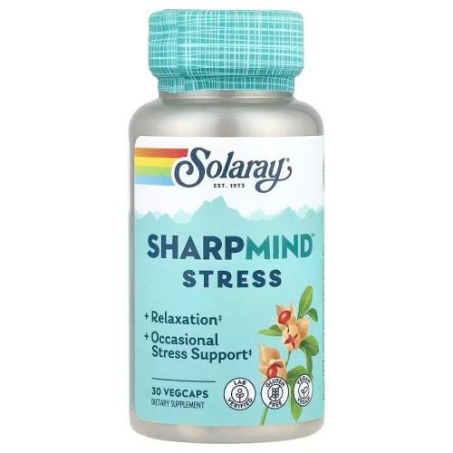 Solaray, SharpMind ™ Stress, 30 вегетарианских капсул (УЦЕНКА! Срок годности: 08/25)