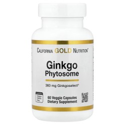 California Gold Nutrition, Ginkgo Phytosome, фитосомы гинкго, 360 мг, 60 растительных капсул