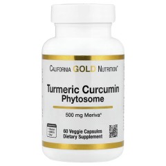 California Gold Nutrition, Turmeric Curcumin Phytosome Meriva, фитосомы куркумина из куркумы, 500 мг, 60 растительных капсул