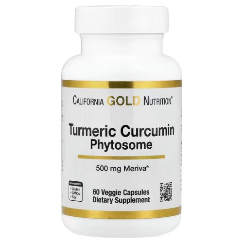 California Gold Nutrition, Turmeric Curcumin Phytosome Meriva, фитосомы куркумина из куркумы, 500 мг, 60 растительных капсул