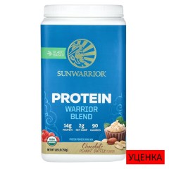 Sunwarrior, Warrior Blend, органический растительный протеин, со вкусом шоколада и арахисовой пасты, 750 г (30 порций)