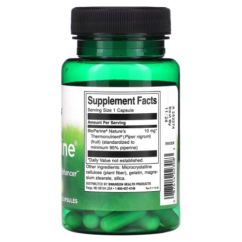 Swanson, BioPerine, 10 мг, 60 капсул (60 порций)
