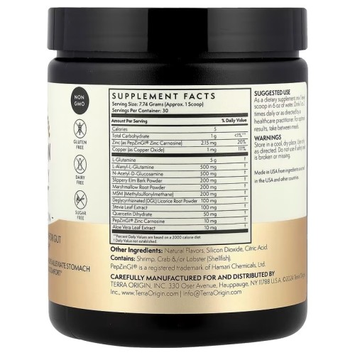Terra Origin, Healthy Gut, мёд и лимон, 232,2 г (30 порций)