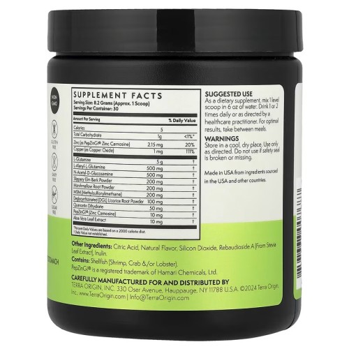 Terra Origin, Healthy Gut, зеленое яблоко, 246 г (30 порций)