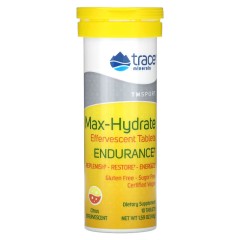 Trace Minerals ®, TM Sport, Max-Hydrate Endurance, шипучие таблетки для пополнения электролитов, со вкусом цитрусовых, 10 таблеток 