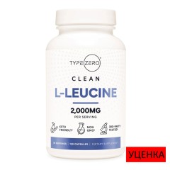 TypeZero, Clean, L-лейцин, 2000 мг, 120 капсул (30 порций)
